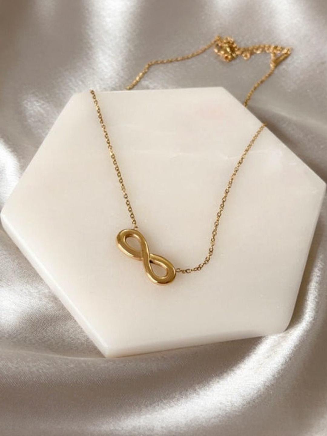 **Gold Infinity Symbol Pendant Necklace – Minimalist Dainty Chain Necklace for Women**