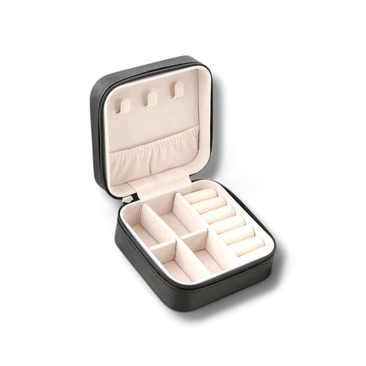 Portable Jewelry Organizer Box with Mirror