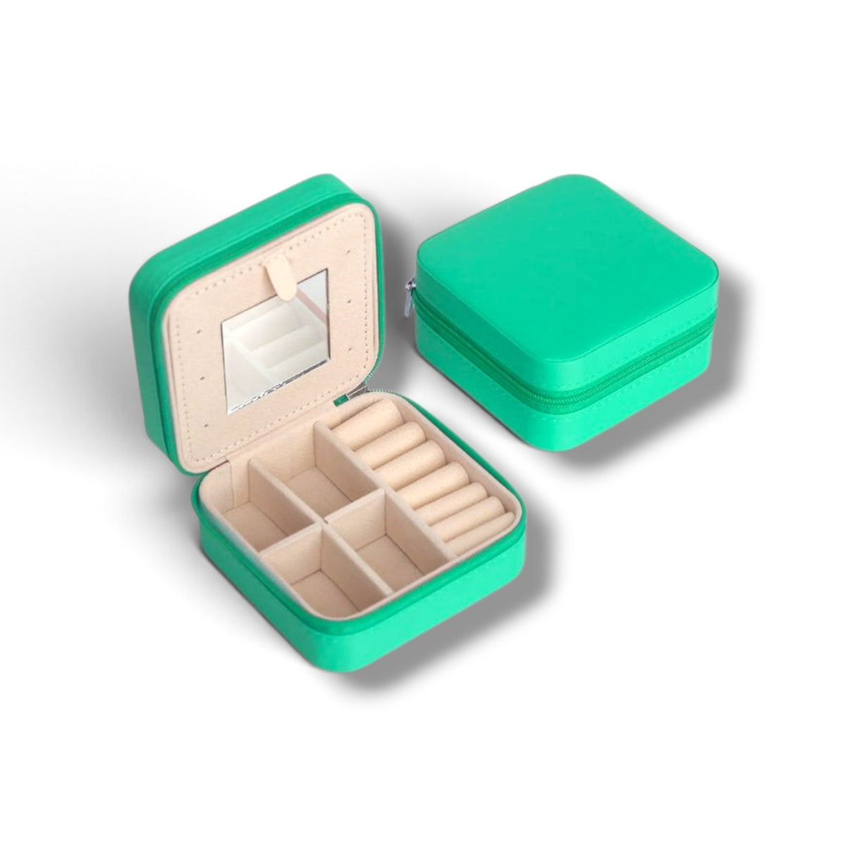 Portable Jewelry Organizer Box with Mirror